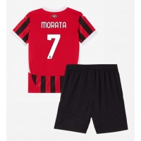 AC Milan Alvaro Morata #7 Heimtrikotsatz Kinder 2024-25 Kurzarm (+ Kurze Hosen)